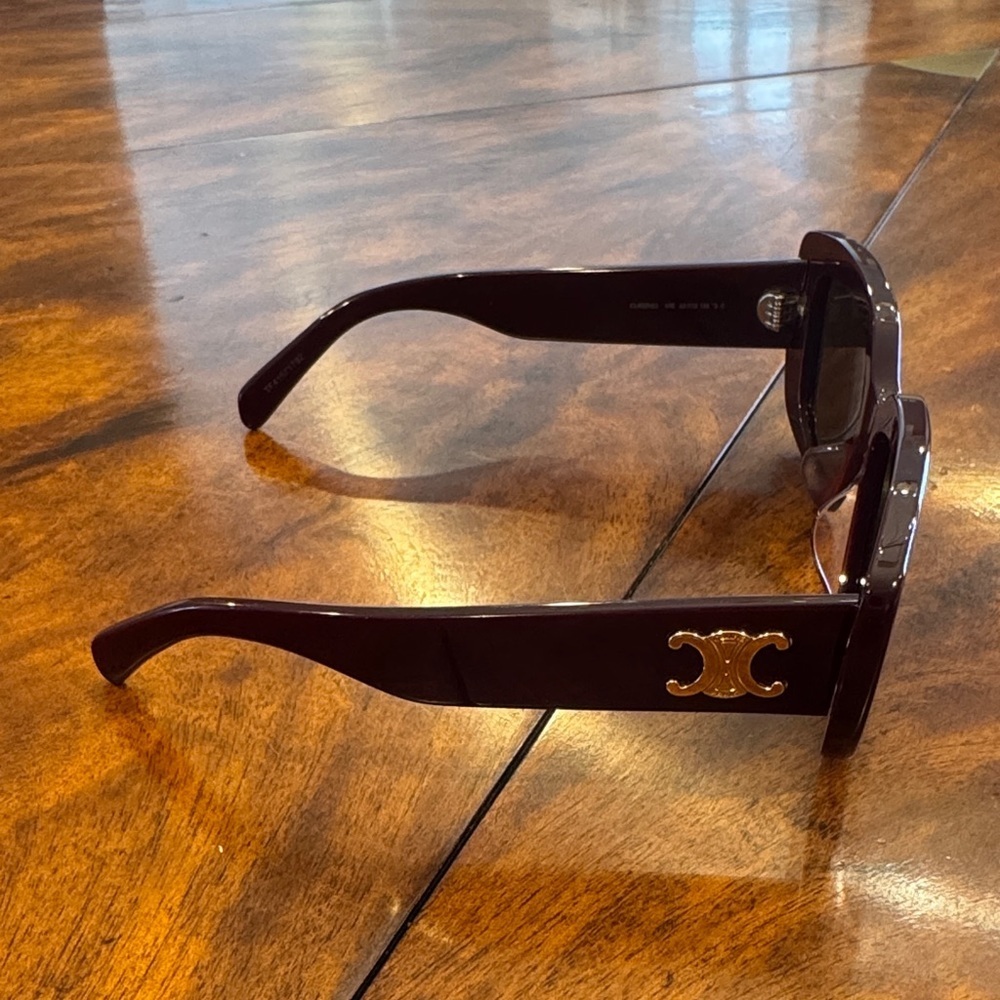 Celine Triomphe Acetate Butterfly Bordeux Women's Sunglasses with Logo - Picture 11 of 16
